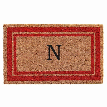 Calloway Mills Monogram Door Mat, Natural, Red, 24 in W x 36 in L 153032436N